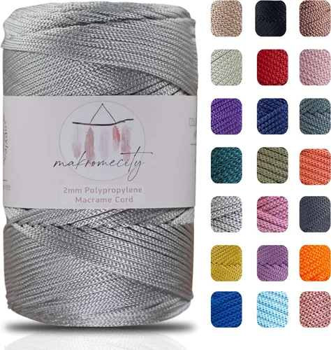 Vista 40 de Makromecity, Cordón de macramé de poliéster de 2 mm x 250 yardas (750 pies) Cordón de macramé de 2 mm de polipropileno para arte y manualidades