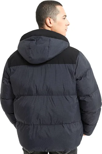 Vista 2 de Bakery Chaqueta acolchada para hombre con capucha, impermeable, acolchada, gruesa y cálida, abrigo de invierno aislado, chaqueta de esquí