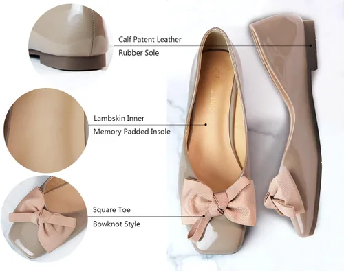 Vista 4 de C.Paravano Zapatos planos de mujer I Zapatos de punta cuadrada para mujer I Zapatos planos I Zapatos planos para mujer I Zapatos planos para mujer I