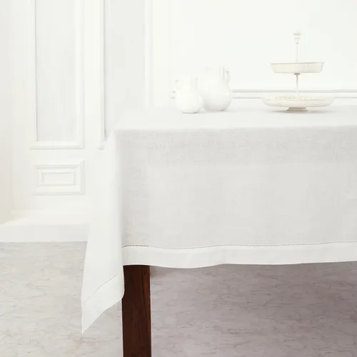 Vista 72 de Solino Home Mantel de lino blanco de 52 x 52 pulgadas, mantel cuadrado de lino 100% puro, con dobladillo clásico, lavable a máquina para verano