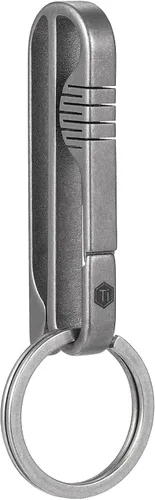 Vista 10 de KeyUnity KM03 Llavero de titanio clip para cinturón con llavero extraíble Negro