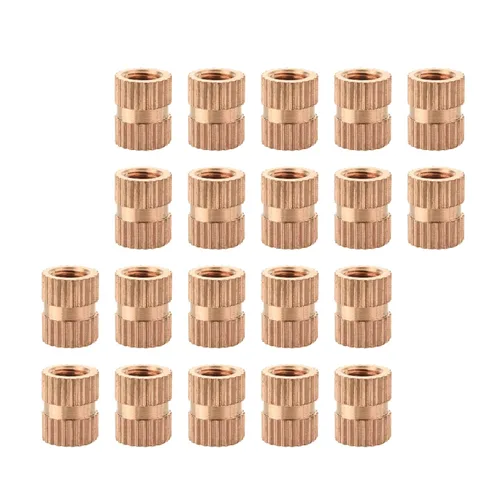 Vista 80 de Tuercas moleteadas de rosca hembra M2x3mm OD Tuercas de inserción roscadas de latón Tuercas de incrustación hidráulicas soldadas juntas Kit surtido