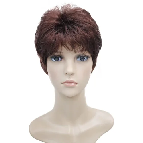 Vista 12 de Wiginway corto rizado pelucas sintéticas con flequillo pelo premium natural moda pelucas para señora mujeres #101