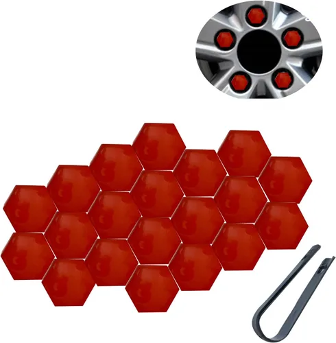 Vista 10 de 20 piezas de tapas de tuerca de rueda de automóvil, tapas de tuerca de lengüeta universal de 0.67 pulgadas, protector de rosca de cubo de automóvil