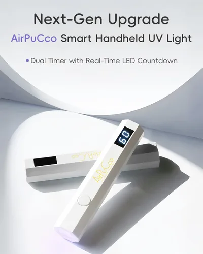 Vista 7 de Luz UV de mano para uñas de gel - Secador de esmalte de gel de mano inalámbrico, mini lámpara de uñas, 2 modos de temporizador y carga rápida USB-C