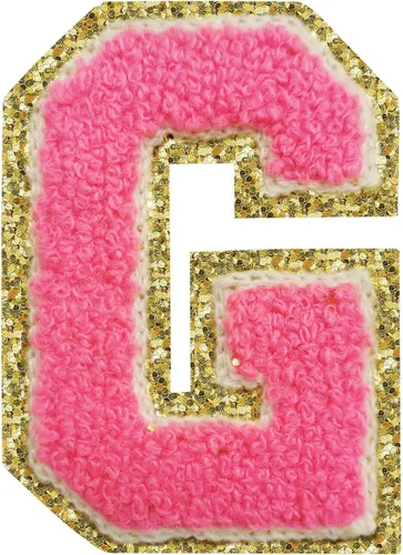 Vista 67 de 3Pcs Letter Patches Varsity Glitters Chenille,SPRT Iron on Blue Letter Patch,Alphabet Cloth Patch for Team Costume Decoration 3.1in Height S
