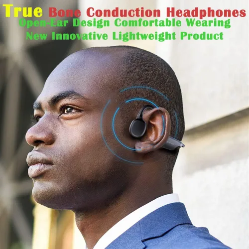 Vista 3 de IHAO Auriculares de conducción ósea verdaderos auriculares abiertos capaces de ser un reproductor de MP3 con micro disco estéreo Bluetooth auricular