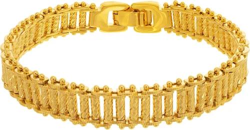 Vista 6 de LIFETIME JEWELRY Pulsera Riccio Bar chapada en oro real de 24 quilates para mujeres y hombres (0.394 in y 0.512 in)