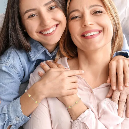 Vista 2 de CDE Pulseras de plata de ley 925 con piedra natal para mujer, delicada pulsera de eslabones ajustables para mujer, aniversario, cumpleaños