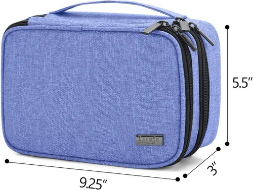 Vista 6 de Luxja Organizador de accesorios de costura, organizador de suministros de costura de doble capa para agujas, tijeras, cinta métrica, hilo y otras