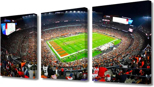 Vista 72 de TUMOVO MetLife Stadium - Decoración de pared de Nueva York, 3 piezas, lienzo, arte de pared para decoración del hogar, juegos de fútbol americano