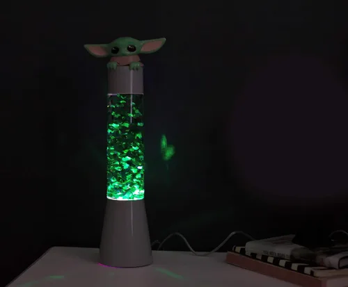 Vista 2 de Robe Factory Star Wars The Mandalorian, The Child 14 pulgadas 3D Top Glitter Motion Lamp Light