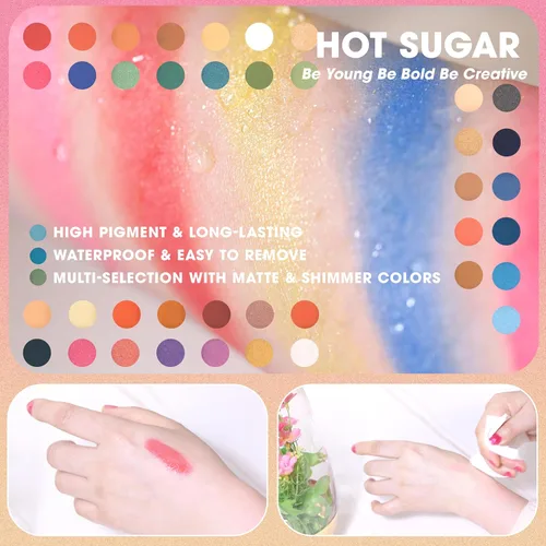 Vista 4 de Hot Sugar Kit de maquillaje para adolescentes para niñas de 13 a 15 años, kit de maquillaje para niños, juego de regalo de maquillaje para fiestas