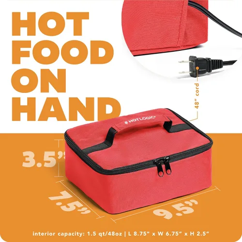 Vista 3 de HOTLOGIC Mini lonchera eléctrica portátil, calentador de alimentos – innovador calentador de alimentos y lonchera térmica para adultos coche/hogar