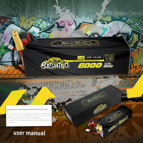 Vista 4 de Gens ace Batería Lipo 4S 14.8V 8000mAh 100C con enchufe EC5
