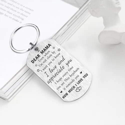 Vista 6 de Regalos para mamá mamá, llavero con texto en inglés "I Love You Mama", regalo de feliz cumpleaños para mi mamá, regalo significativo para mamá