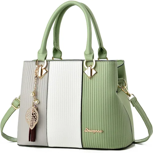 Vista 12 de Bolsos y carteras para mujer de cuero, bolso tote, bolso de hombro mediano, bolso bandolera con asa superior para damas