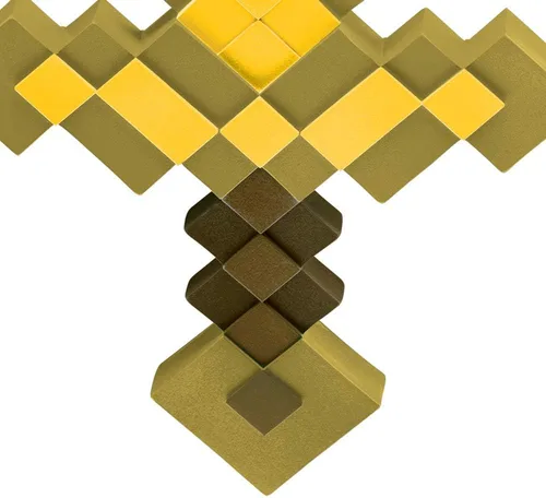 Vista 4 de Espada dorada de Minecraft, accesorio oficial de disfraz de Minecraft para niños, tamaño individual