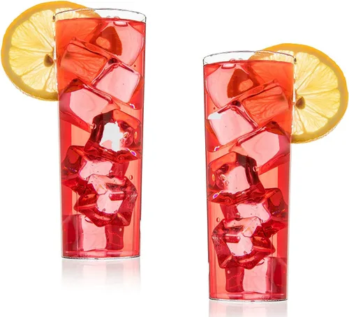 Vista 3 de Paquete de 30 vasos altos de plástico flexibles inastillables, 10 onzas, transparentes, altos para vino, whisky, batidos, agua, fiestas, bodas