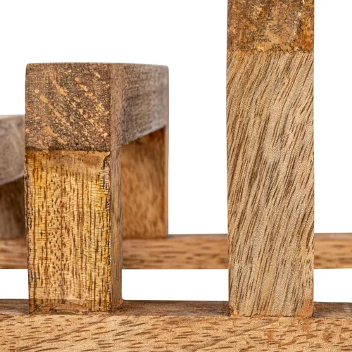 Vista 6 de Creative Co-Op - Soporte para tabla de cortar de madera de mango de 6 pulgadas con 3 secciones para cocina, natural