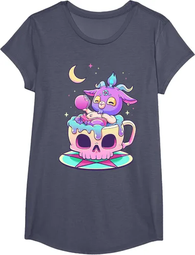 Vista 14 de Kawaii Pastel Goth Cute espeluznante Pentáculo Baphomet - Camiseta de cabra, Negro