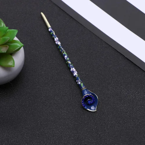 Vista 7 de Happyyami Pinzas para el pelo de boda Retro Cloisonne Metal aleación pelo palillo decorativo fiesta disfraz accesorios para el cabello damas mujeres