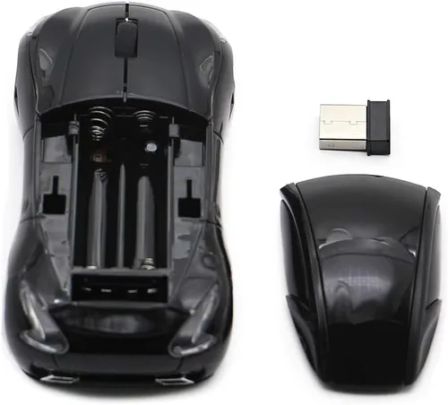 Vista 4 de Ai5G Ratón de coche de carreras inalámbrico Ratón en forma de coche deportivo 2.4GHz Luz LED Decoración de superficie brillante Escritorio Portátil