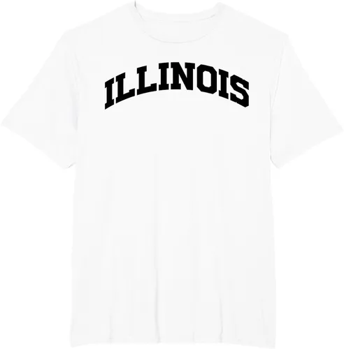 Vista 15 de Illinois Gift - Camiseta de diseño deportivo con texto universitario, gris, S