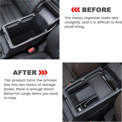 Vista 3 de Organizador de consola central compatible con reposabrazos Honda CRV 2026 2025 2024 2023, caja de almacenamiento para monedas y vidrio, inserto