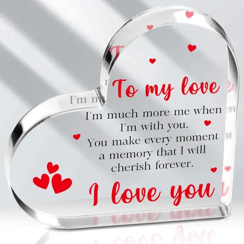 Vista 16 de Regalos para novia para mi novio, romántico día de San Valentín, regalo para él, su novio, novia, marido, esposa, corazón acrílico, recuerdo