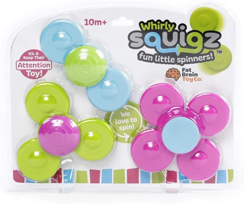 Vista 9 de Fat Brain Toys Whirly Squigz, giradores de silicona y juguetes de succión para niños de 10 meses en adelante