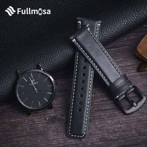 Vista 3 de Fullmosa Correa de reloj de liberación rápida de 0.866in, 0.787in, 0.709in, correas de cuero bruñido para Samsung Galaxy WatchHuaWei WatchGarmin