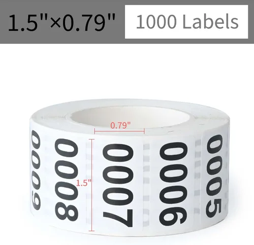 Vista 2 de DGBDPACK - Calcomanías de inventario numeradas de 1.5 x 0.79 pulgadas 0001-1000
