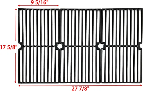 Vista 2 de Parts DC118 - Rejilla de cocción de hierro fundido para Brinkmann 810-1415-F, 810-1470, 810-8300, 810-8300-F, para Grill King 810-9325-0, juego de 3