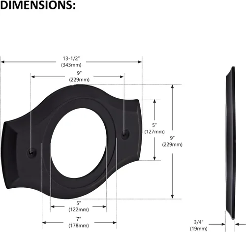 Vista 4 de Renovation - Placa de ducha para actualizaciones de ducha de 2 o 3 manijas a 1 mango, negro mate