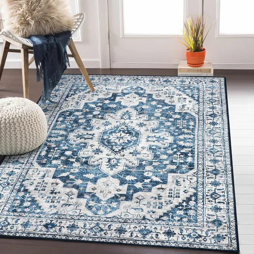 Vista 66 de Moynesa Alfombra ultra fina lavable de 2 x 3 pies, alfombra pequeña de cocina para entrada, interior, antideslizante, tapete vintage para puerta