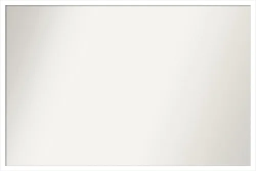 Vista 307 de Amanti Art Espejo de baño blanco para sobre el fregadero, 22 x 45 pulgadas, espejo de tocador rectangular blanco Lucie, marco de madera moderno