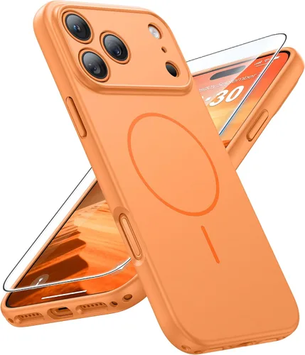 Vista 27 de FNTCASE Funda para iPhone 14 Pro Max color azul: [compatible con Magsafe] Funda magnética mate sólida con [protección completa de la cámara]