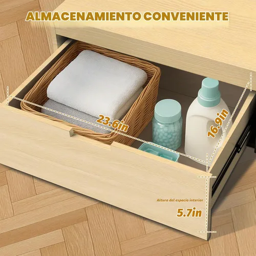 Vista 7 de Pedestal de lavandería con cajón de almacenamiento, pedestal de lavadora y secadora de alta resistencia de 27.5 pulgadas, ajuste universal, elevador