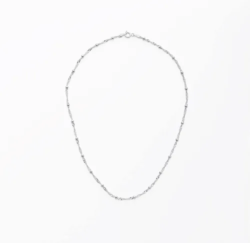 Vista 2 de Tienda Essentials Collar de cadena de cuentas Singapur de plata de ley, (anteriormente colección Tienda)