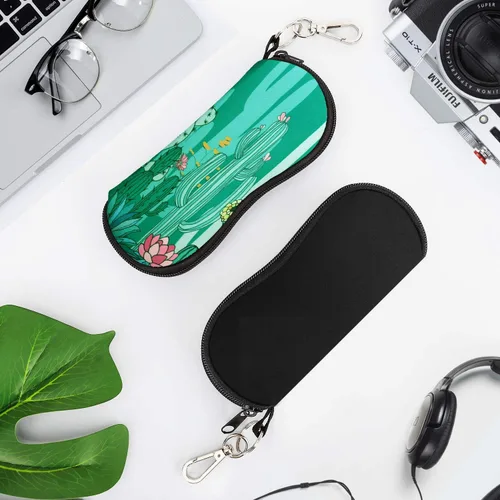 Vista 2 de MoKo Estuche suave para lentes de sol, paquete de 2, estuche de neopreno portátil ultraligero con cremallera para gafas, caja de seguridad
