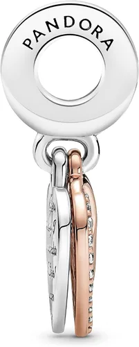 Vista 3 de PANDORA Corazón chapado en oro rosa de 14 quilates y plata esterlina, Circonita Cúbica