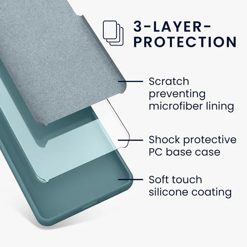Vista 6 de kwmobile Funda compatible con Google Pixel 7 Pro - Funda de silicona TPU con acabado suave - Piedra antigua