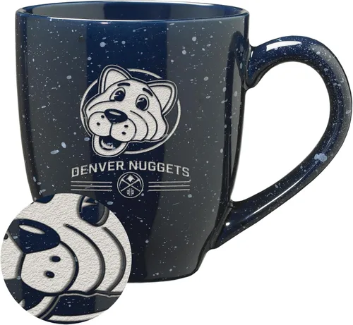 Vista 93 de Rico Industries NBA 16 oz Team Color Laser Engraved Speckled Ceramic Coffee Mug 3-Color del