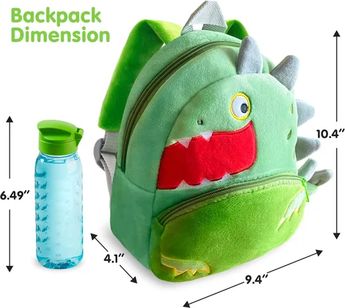 Vista 6 de Svitbag Mochila pequeña de dibujos animados de animales pequeños con correas ajustables para niños y niñas, Dinosaurio
