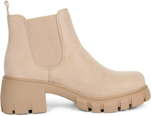 Vista 2 de CARMEN - Botines Chelsea de tacón medio con suela de lengüeta para mujer, con doble elástico