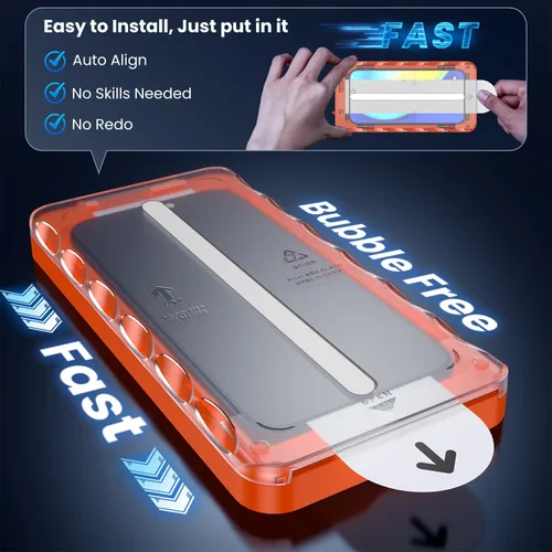 Vista 6 de Uyiton Protector de pantalla de privacidad para iPhone 16 Pro Max, [fácil de instalar] [cero burbujas] de cobertura completa inastillable