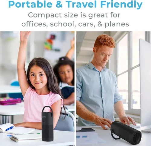 Vista 6 de Pure Enrichment - Mini purificador PureZone de aire portátil – Filtro True HEPA inalámbrico que limpia el aire y elimina el 99.97% del polvo, olores