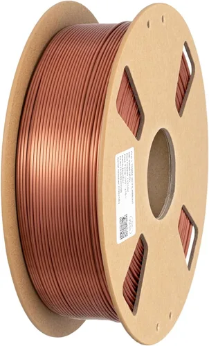 Vista 6 de Filamento de impresora PLA 3D de seda 1.75 mm. / 0.06 pulgadas 1 Kg. / 2.2 libras, brillante y sedoso brillo púrpura negro rojo cobre