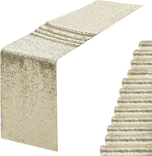 Vista 18 de Camino de mesa de lentejuelas negras de 12 x 72 pulgadas, paquete de 6 caminos de mesa con purpurina para decoración de fiestas, baby shower